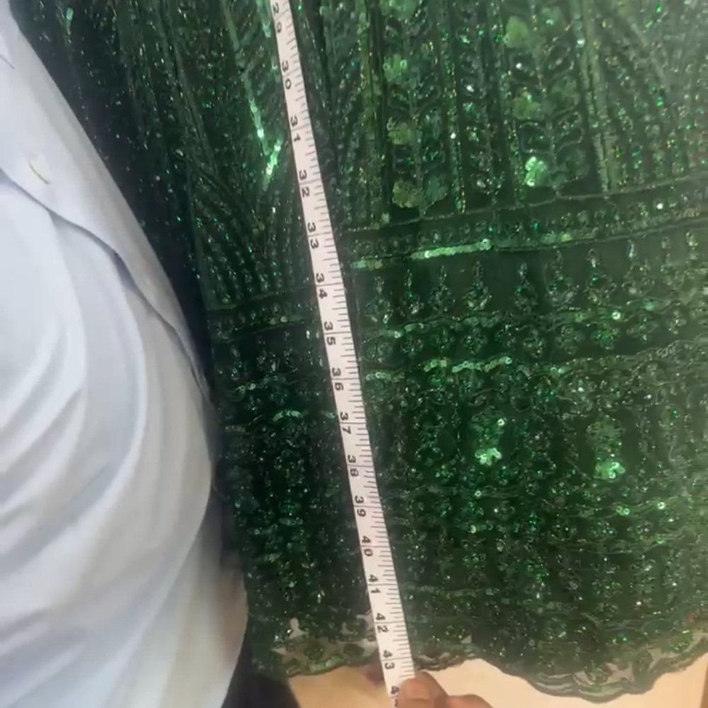 Emerald Green Sequin Lehenga Set - Picture 8 of 8